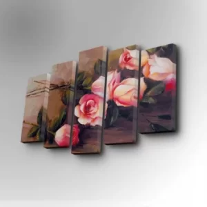 Image of 5PUC-007 Multicolor Decorative Canvas Painting (5 Pieces)