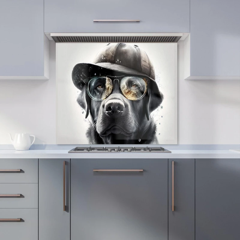 Image of Warren Reed - Designer Labrador Retriever Dog Kitchen Splashback Size: 700mm x 650mm Multicolor Unisex 700mm x 650mm