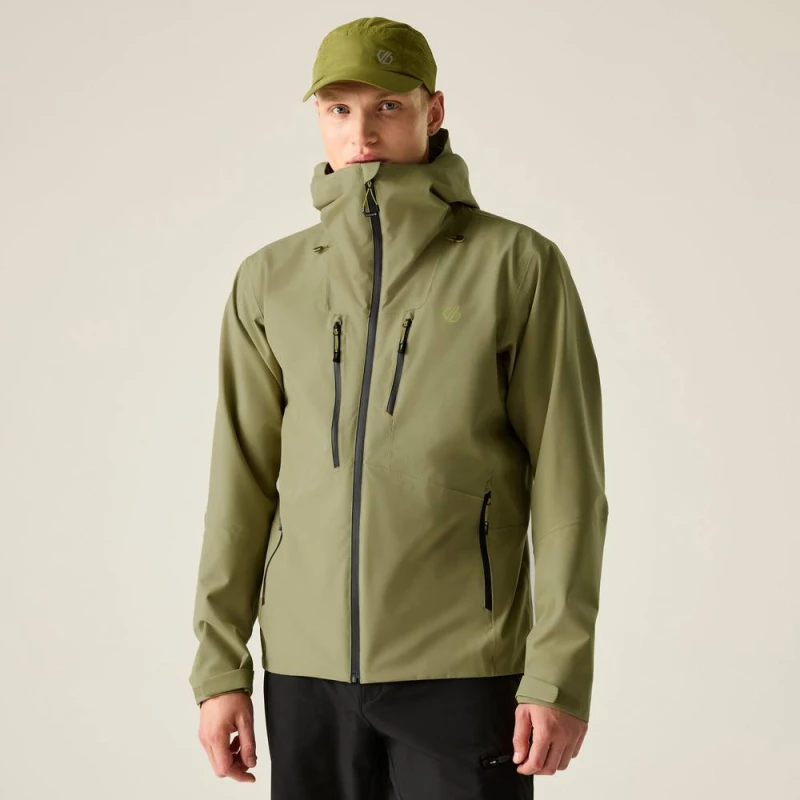 Image of Dare 2b Mens Arising IV Hooded Walking Waterproof Jacket in Khaki Size: 3XL Khaki Male 3XL
