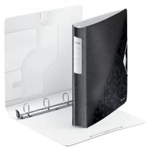 Image of Leitz Active WOW SoftClick Ring Binder, 30 mm, 4 D Ring, A4, Black -