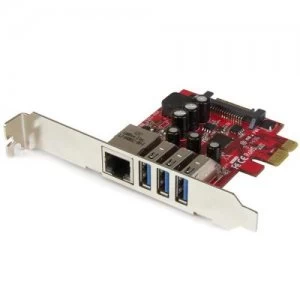 3 Port PCIe USB3 Card Plus Gbit Ethernet