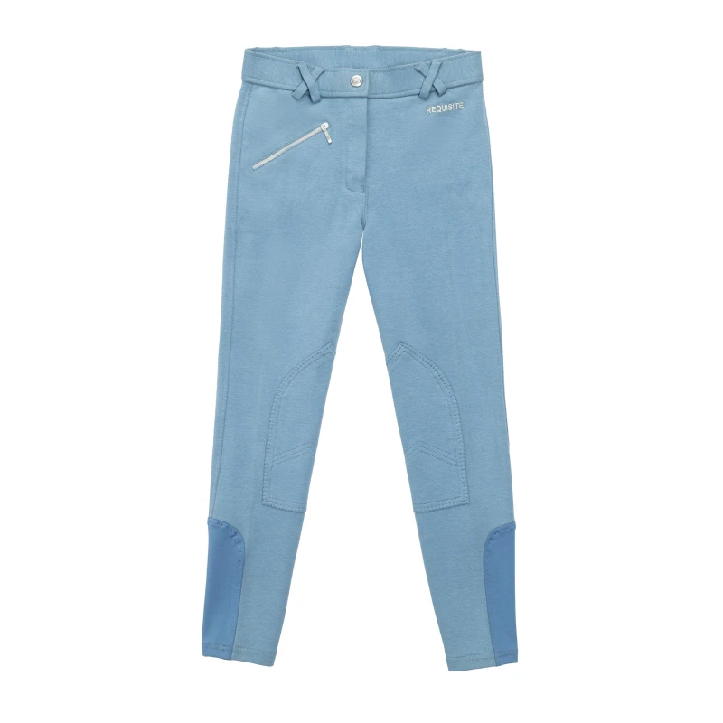 Image of Requisite Euro Seat Breeches Juniors - Blue Blue S