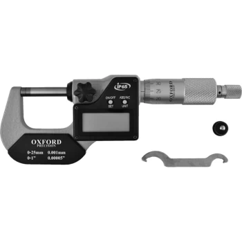 Image of Oxford - 0-25MM/0-1 IP65 Digital External Micrometer