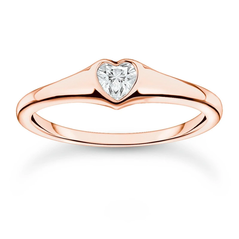 Image of Thomas Sabo THOMAS SABO Charming Love Signet Ring - Gold Gold 48