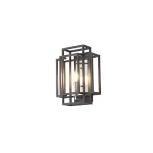 image of Delaware Wall Lamp E14, Anthracite, Satin Nickel