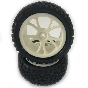 Image of Fastrax 1/10Th Mounted Cuboid Buggy Rear Tyres White 10-Sp