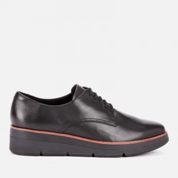 Image of Clarks Womens Shaylin Lace Leather Shoes - Black - UK 5