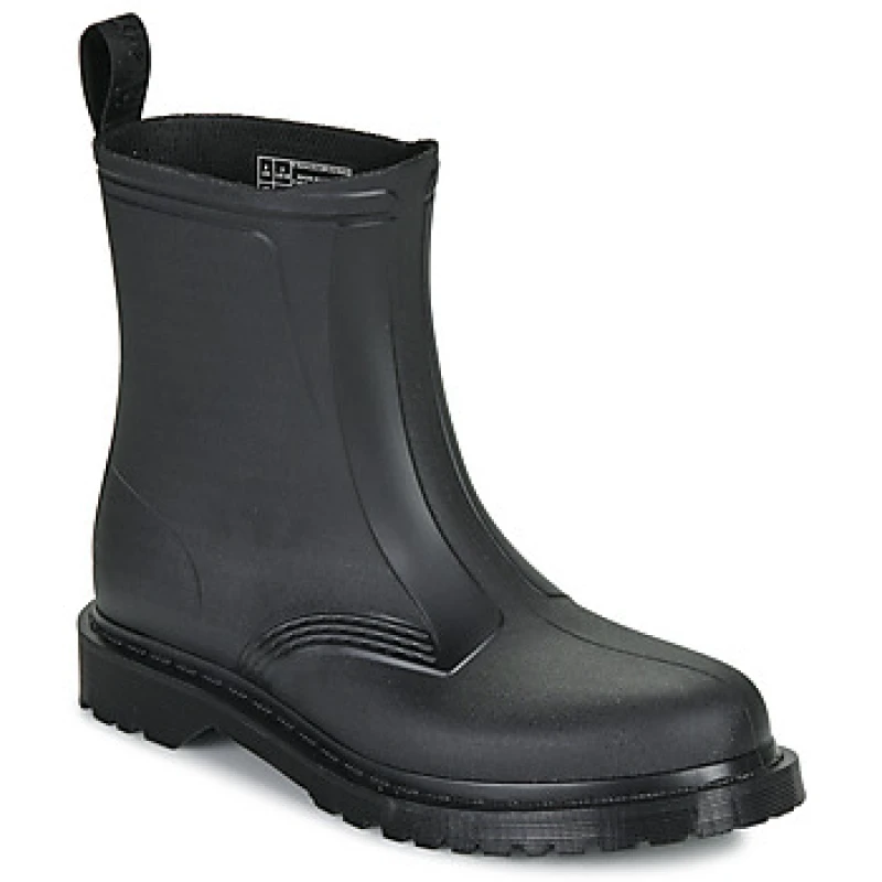 Image of Dr. Martens 1460 Rain Pull On Boot Black PVC womens Wellington Boots in Black
