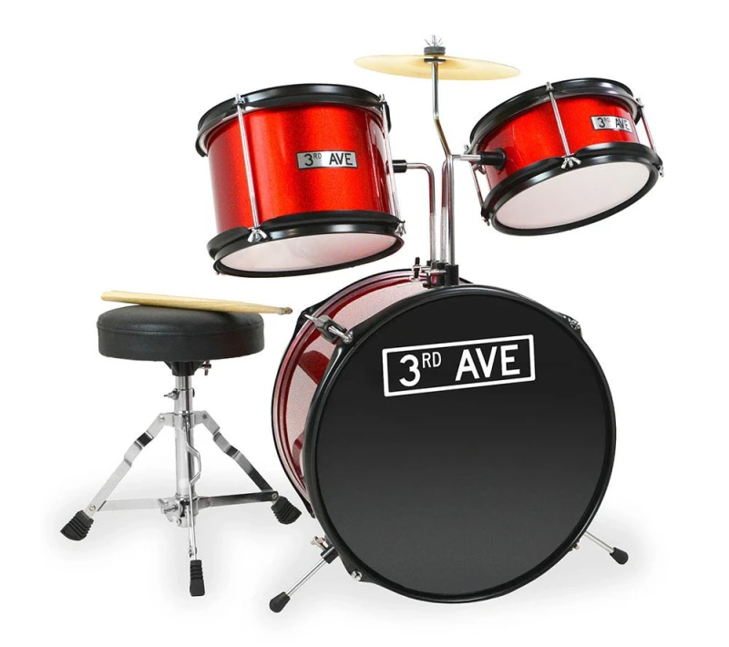Image of 3RD AVENUE Junior 3 Piece Drum Kit - Red, Red 700153951692