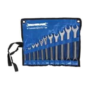 image of Silverline AF Combination Spanner Set 11pce - 1/4" - 7/8"