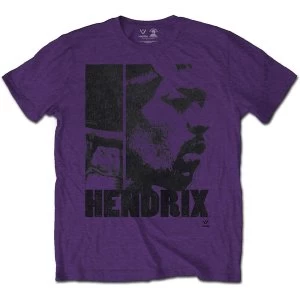 image of Jimi Hendrix - Let Me Die Unisex Large T-Shirt - Purple