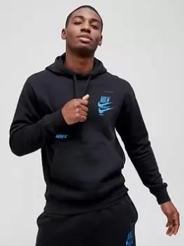 Image of Nike NSW Stacked Logo Pullover Hoodie - Black Size XL Men