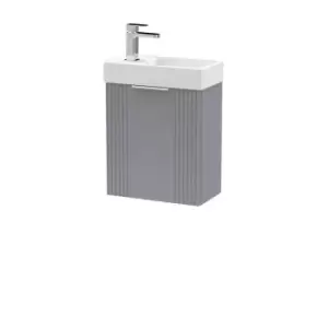 image of Nuie Deco Compact 400mm Wall Hung Cabinet & Basin - Satin Grey