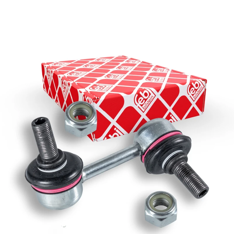Image of FEBI BILSTEIN 27989 Anti-roll bar link OE Turbo NEW, Front Axle Left Steel Link Stabiliser (3229)