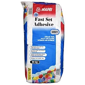 image of Mapei Fast Set Floor and Wall Tile Adhesive Grey 20kg