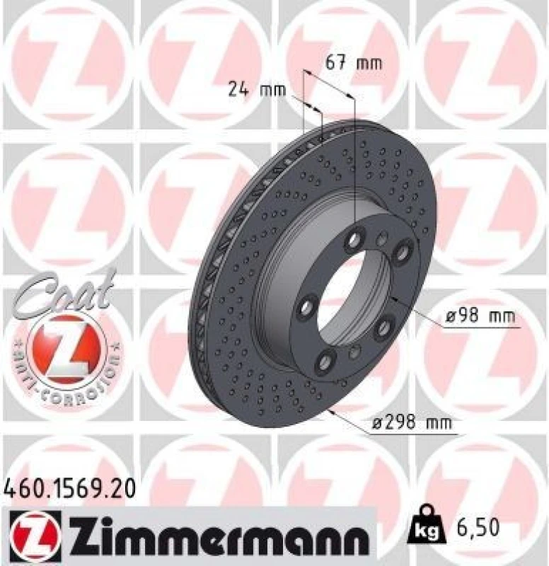 Image of ZIMMERMANN Brake disc ZIMMERMANN 460.1569.20