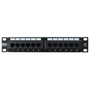 image of LMS Data 12 Port Cat5E Patch Panel For 10" Enclosure