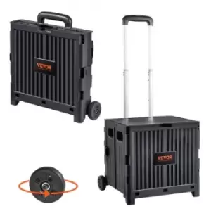 Image of VEVOR Foldable Utility Cart, 80 lbs Load Capacity, Folding Portable Rolling Crate Handcart with Durable Heavy Duty Telescoping Handle and 2 Wheels for