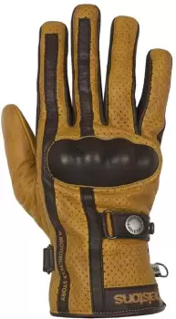 Image of Helstons Eagle perforated Motorcycle Gloves, gold, Size 2XL, gold, Size 2XL