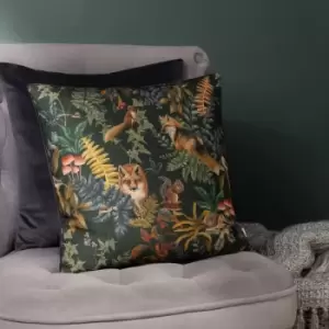 Image of Forest Fox Repeat Cushion Grey / 43 x 43cm / Polyester Filled