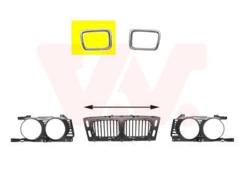 Image of VAN WEZEL Frame, radiator grille VAN WEZEL 0635516