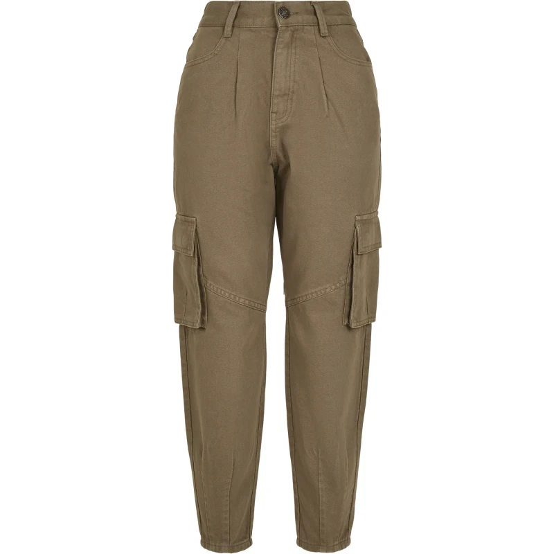 Image of Urban Classics Womens cargo pants Urban Classics balloon fit twill Vert Female 29