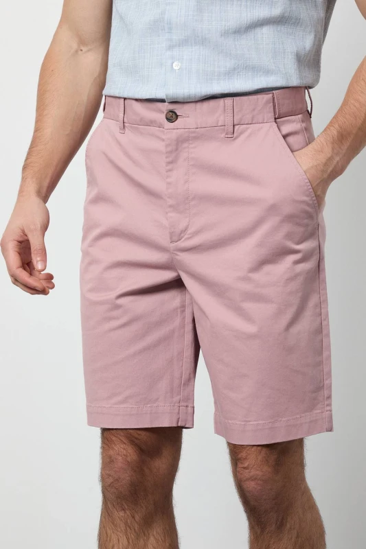 Image of Debenhams Debenhams Men Pink Premium Chino Shorts Size: 32 Pink 32 Male 5045773381630