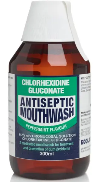 image of Chlorhexidine Gluconate Antiseptic Peppermint Flavour Mouthwash 300ml