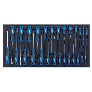 image of Draper Soft Grip Screwdriver Set In Full Drawer EVA Insert Tray (27 Piece)