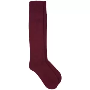 Image of Barbour Womens Wellington Knee Socks Burgundy Large