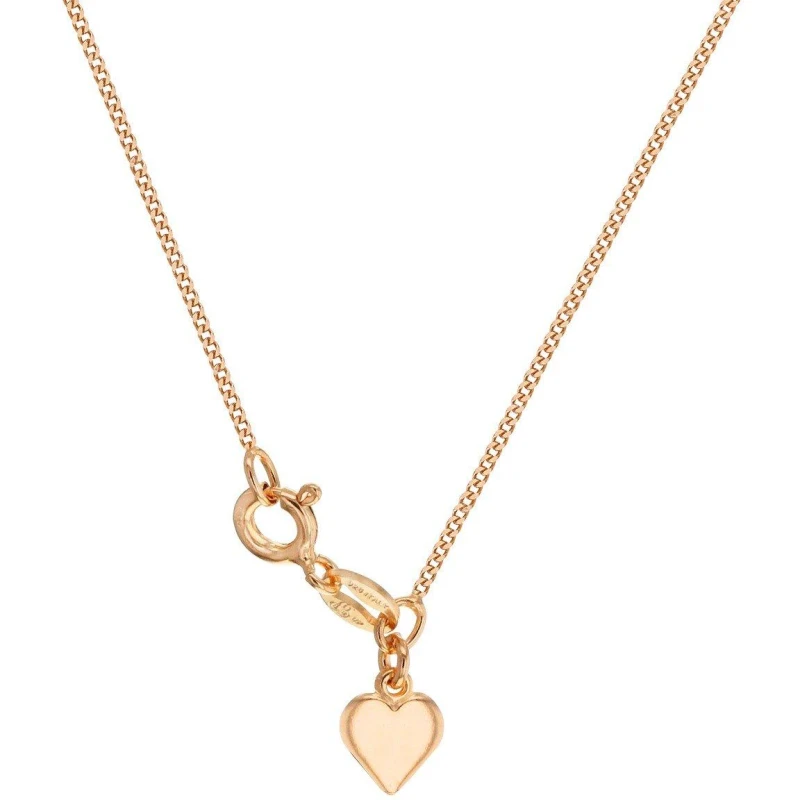 Image of Be You Sterling Silver Rose Plated Heart Curb Chain - Pink Pink One Size