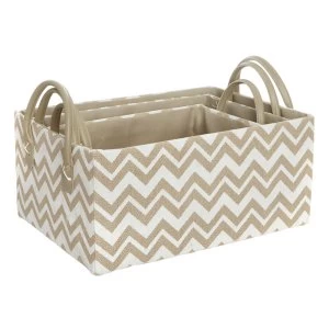 image of JVL Paperloom Zig-Zag Storage Baskets - Set of 3