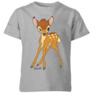 Image of Disney Bambi Classic Kids T-Shirt - Grey - 3-4 Years