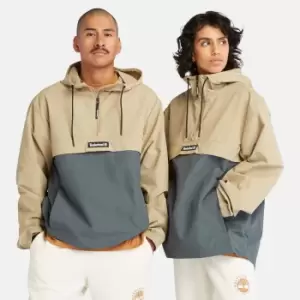 Image of Timberland All Gender Half-zip Windbreaker Jacket In Beige Beige Product gender genderless, Size L
