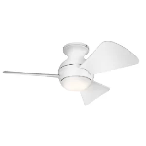 image of Kichler Sola 3 Blade 86cm Ceiling Fan with LED Light Matt White Remote Control