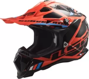 Image of LS2 MX700 Subverter Evo Stomp Motocross Helmet, black-orange, Size 2XL, black-orange, Size 2XL