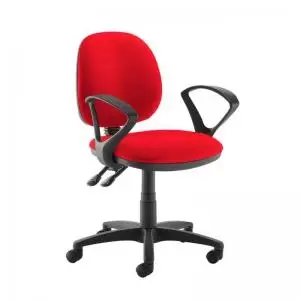 image of Jota medium back PCB operators chair with fixed arms - Belize Red