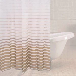 Image of Sabichi Stone-Stripe Polyester Shower Curtain