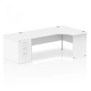 Image of Impulse 1800 Right Hand Panel End Workstation 800 Pedestal Bundle White