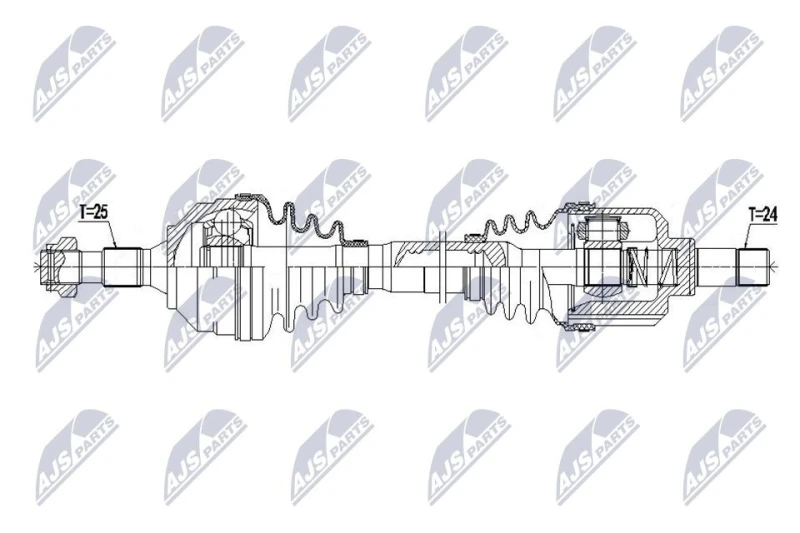 Image of NTY NPW-CT-173 Drive shaft 6-Speed Manual Transmission, Front Axle Left Drive Shaft (13)