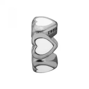 Image of Ladies Christina Sterling Silver Enamel Hearts Bead Charm