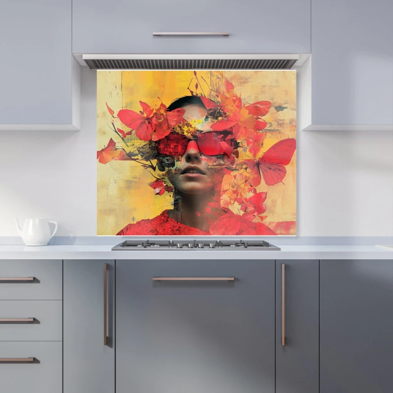 Image of Designer Kitchen Splashbacks Calista Vale: 00002 Kitchen Splashback Size: 600mm x 750mm Multicolor Unisex 600mm x 750mm