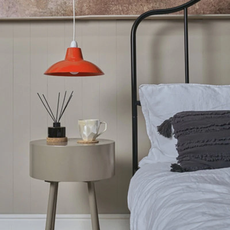 Image of ValueLights Civic Pair of Red Ceiling Pendant Shade Red