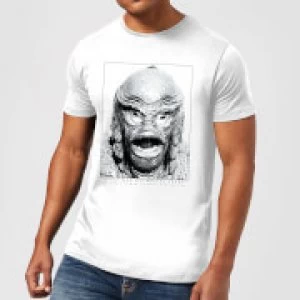 Image of Universal Monsters Creature From The Black Lagoon Portrait Mens T-Shirt - White - 3XL