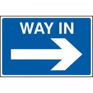 Image of Way In Arrow Right’ Sign; 3mm Foamex PVC Board 600mm x 400mm