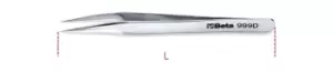 Image of Beta Tools 999D Acid/Magnetic Resistant Angled End Spring Tweezers 115mm