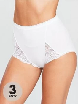 Image of Playtex Cotton And Lace 3 Pack Brief, White, Size 5XL, Women