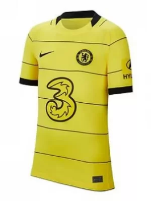 image of Nike Youth Chelsea 21/22 Away Short Sleeved Stadium Jersey, Yellow, Size L