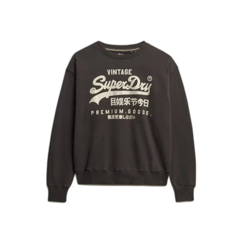 Image of Superdry Womens vintage logo sweatshirt Superdry Noir Female XS