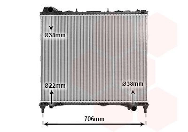Image of VAN WEZEL Engine radiator VAN WEZEL 02012709